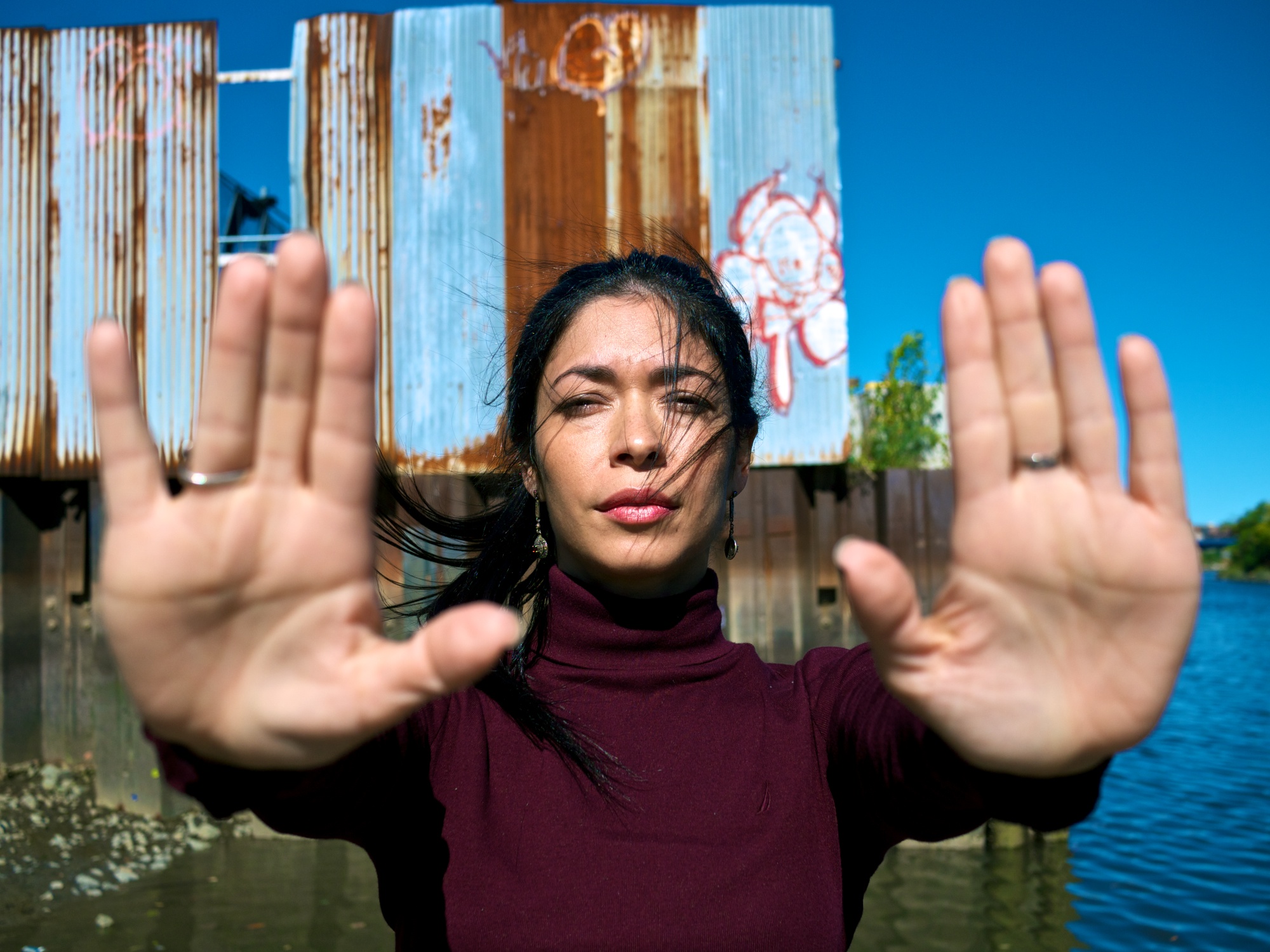 Poet Caridad de la Luz - production still