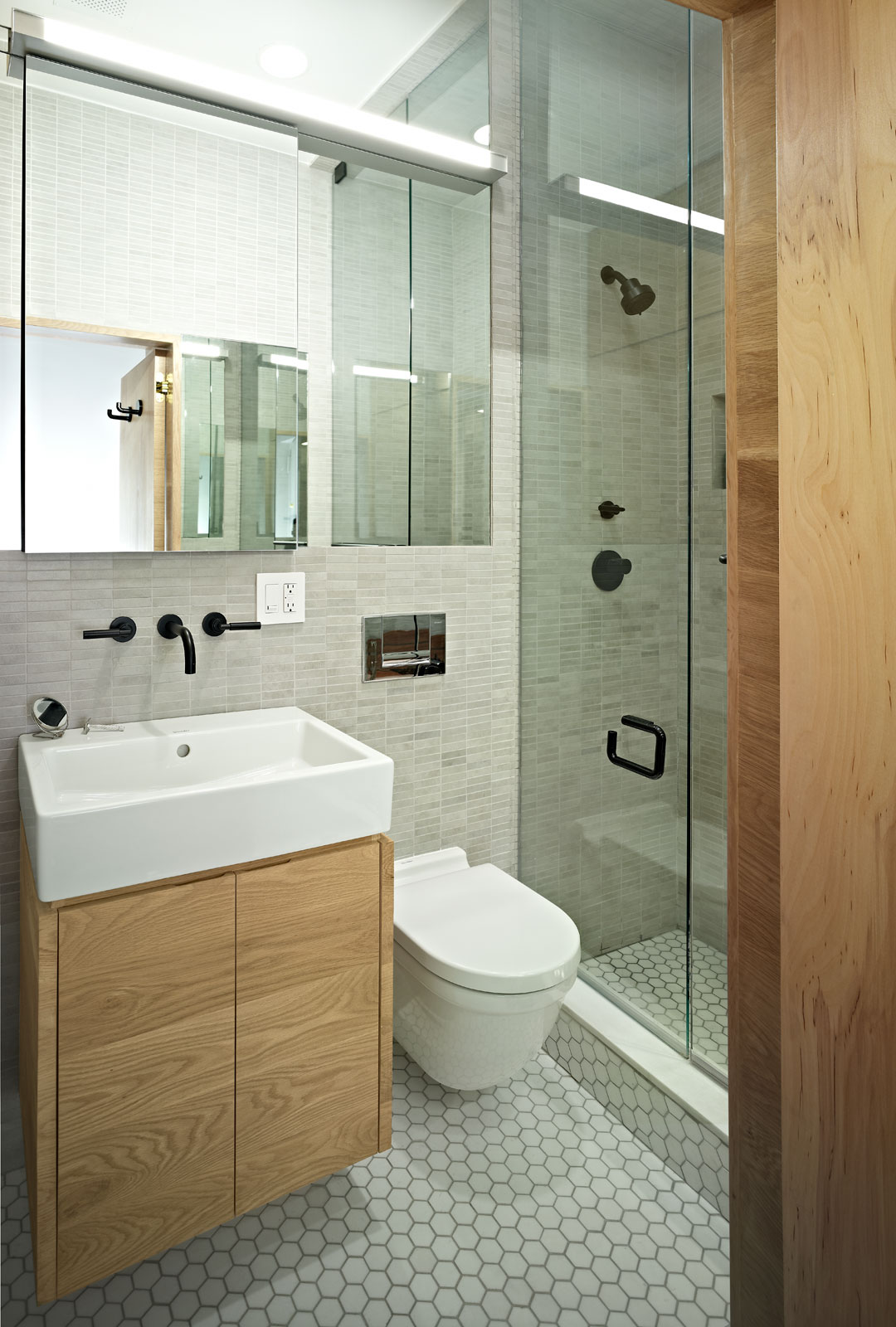 The sleek and minimal bathroom.