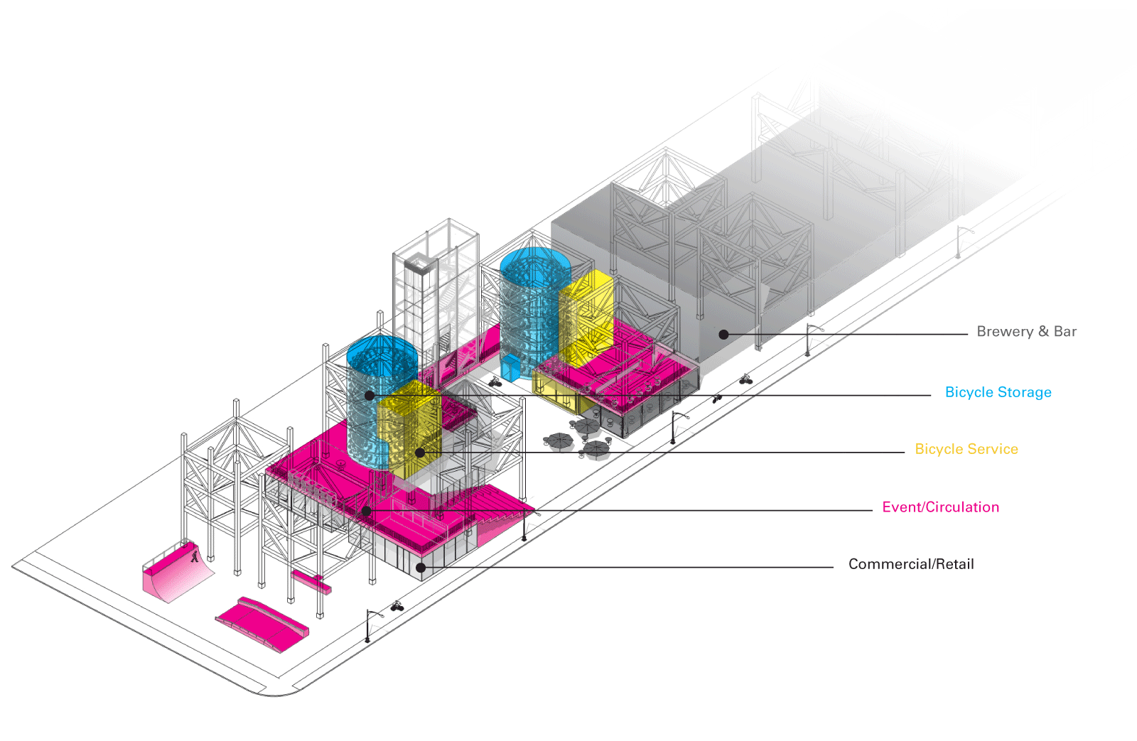 Loft/village: axometric drawing